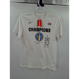 Nike 2021 WNBA Chicago Sky Champions T Shirt Medium White Shirt Sleeve‎ NWT